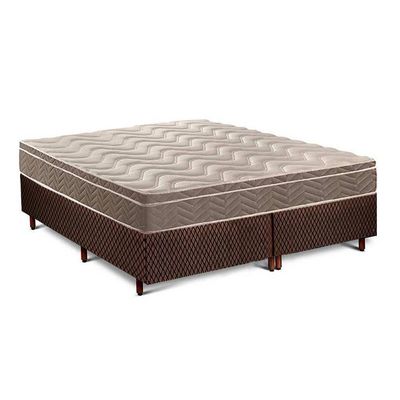 Cama Box King: Colchão Espuma D33 Paropas - Anatômico Confort Ultra Firme + Base Crc Fantasy Brown(193x203)