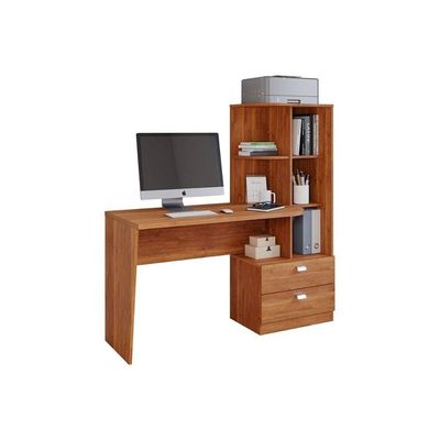 Mesa De Computador Elisa C- 2 Gavetas E 6 Nichos Cinamomo - Permóbili