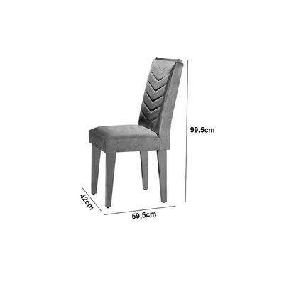 Sala De Jantar Completa Luna C- Tampo Vidro Canto Curvo 180x90cm E 6 Cadeiras Londrina Imbuia-off White - Suede Marrom - Rufato