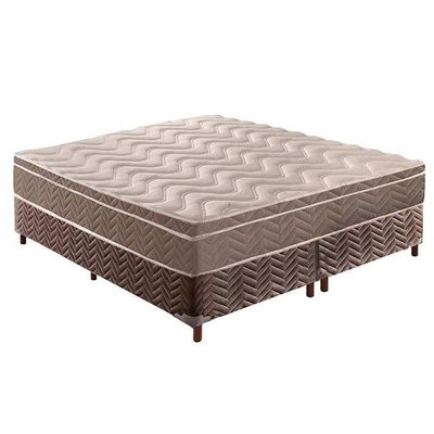 Cama Box King: Colchão Espuma D33 Paropas - Anatômico Confort Ultra Firme + Base Crc Fantasy Brown(193x203)