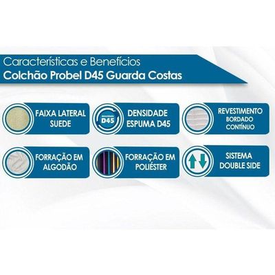 Colchão Queen Espuma D45 Guarda Costas Pillow Top Clean (158x198x24) - Probel