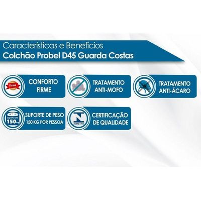 Colchão Queen Espuma D45 Guarda Costas Pillow Top Clean (158x198x24) - Probel