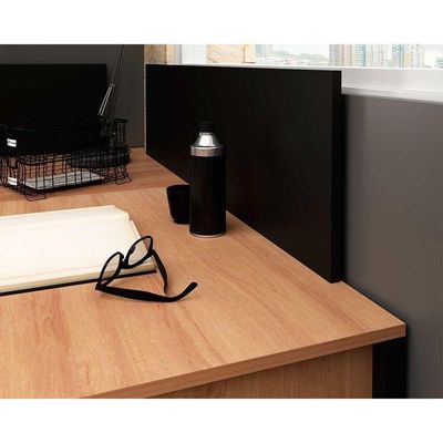 Multiuso Escritório Divisor De Mesa Me4183 110cm Preto - Tecno Mobili