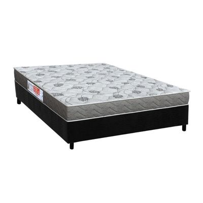 Conjunto Box Viúva: Colchão Espuma Orthoflex D45 Comfortpedic + Base Crc Suede Black(128x188)