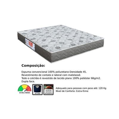 Conjunto Box Viúva: Colchão Espuma Orthoflex D45 Comfortpedic + Base Crc Suede Black(128x188)