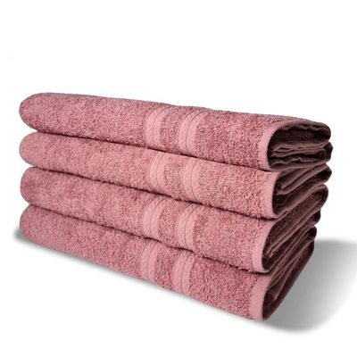 Kit Com 4 Toalhas De Banho 430g m² Grande Grossa 80x150cm Itália Soft Rosê