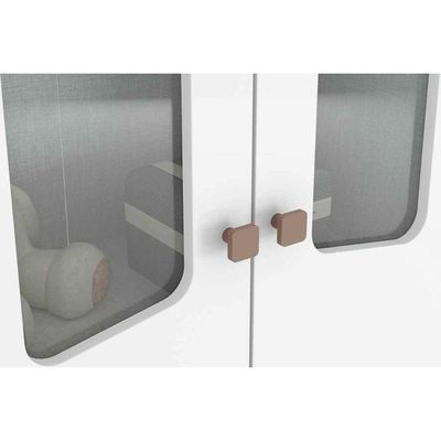 Quarto Infantil Completo Confete 2 Peças (1 Guarda Roupa + 1 Berço) Qi64 Branco/jequitiba - Henn