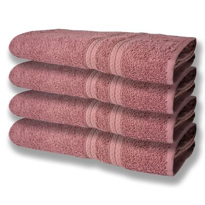 4 Toalhas Super Felpudas Grande E Grossa Algodão 80 x 150 Itália Soft Beka Rosê