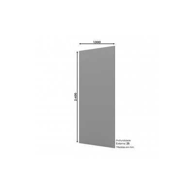 Módulo Cozinha Henn Belize Painel De Edição P- Fechamento 240x100x1.5cm Cinza-henn