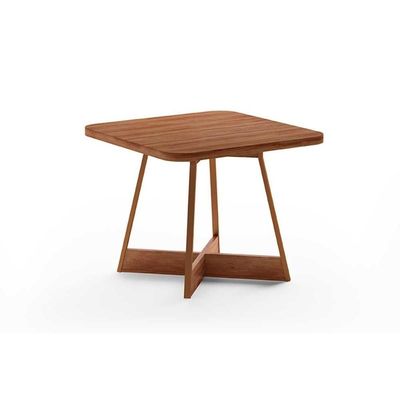 Mesa Para Cozinha átria 1593 Quadrada Aço C-tampo Madeirado 90x90cm Nogal-freijo Rose - Carraro