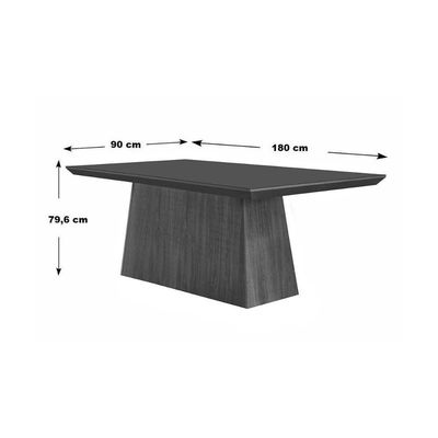 Sala De Jantar Completa Luna Tampo Madeirado C- Vidro Canto Reto 180x90 E 6 Cadeiras Amsterdã Imbuia - Veludo Capuccino - Rufato