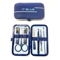 Kit Estojo 7 Peças Manicure Cortador De Unhas Aço Inoxs