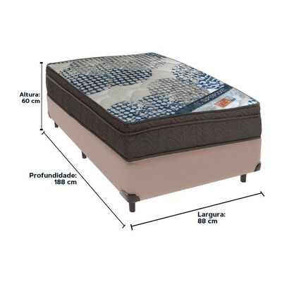 Cama Box Bege E Colchão Iso Superpocket Molas Ensacadas Solteiro Ortobom