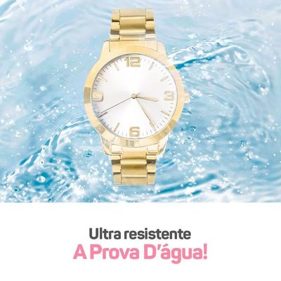 Relogio Feminino Banhado Aço Inox + Pulseira Pandora + Caixa