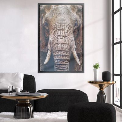 Quadro Decorativo Elefante Moldura Cx Alta 100x66