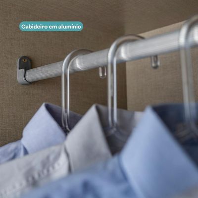 Guarda Roupa Casal 6 Portas Troy Carraro Noce C/ Off White