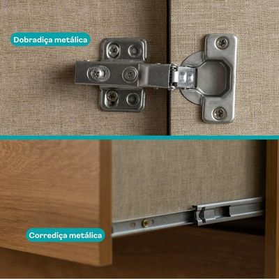 Guarda Roupa Casal 6 Portas Troy Carraro Noce C/ Off White