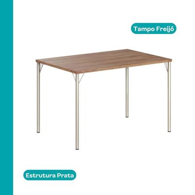Conjunto Sala De Jantar 6 Cadeiras Valencia Carraro Branco Prata