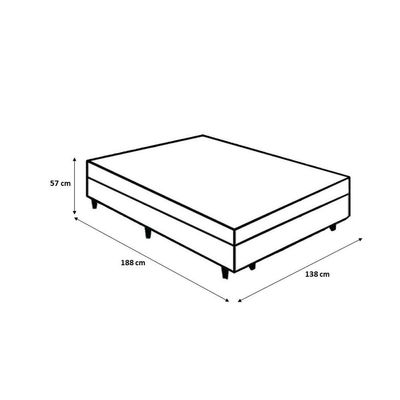 Cama Box Casal 138 Tecido Preto Com Colchão Lisboa Bello Box D28 Preto