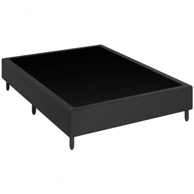 Cama Box Casal 138 Tecido Preto Com Colchão Lisboa Bello Box D28 Preto