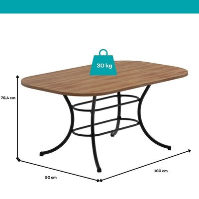 Mesa De Jantar 6 Lugares 1,60m 1547 Carraro Freijó Com Preto