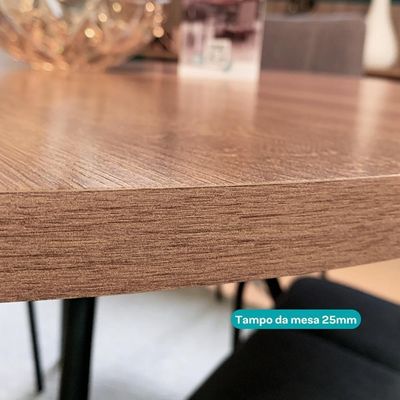 Mesa De Jantar 6 Lugares 1,60m 1547 Carraro Freijó Com Preto