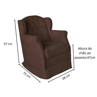Poltrona Amamentação Balanço Confortável Puff Pétala Suede Cor:marrom