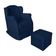Poltrona Amamentação Cadeira Reforçada Balanço Puff Suede Cor:azul Marinho