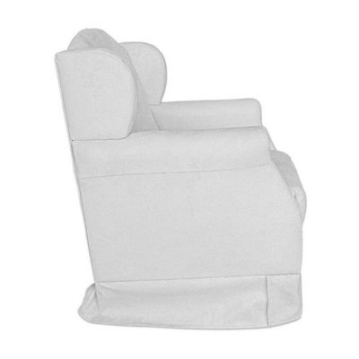 Poltrona Amamentação Balanço Confortável Puff Pétala Corino Cor:branco