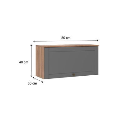 Armário Aéreo Milla 1 Porta Nog-cinza 80 Cm Carraro