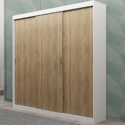 Guarda Roupa Solteiro 3 Portas 4 Gav 3 Espelhos Branco Mega