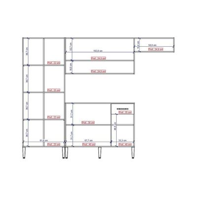 Armário Cozinha Compacta Arizona Smart Carraro - Carvalho/branco Carvalho/branco