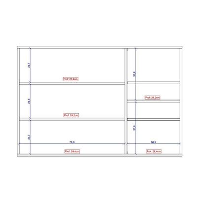 Armário Aéreo Milla 3 Portas Nog-cinza 120cm Carraro