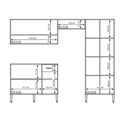 Cozinha Compacta Arizona Classic Carvalho Com Branco Carraro
