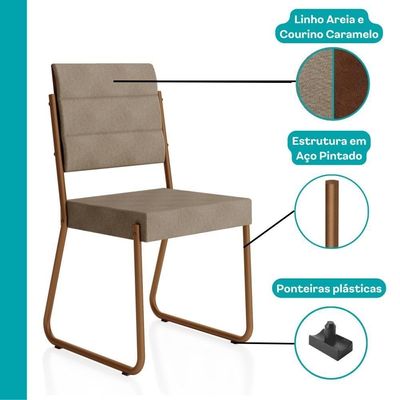 Conjunto Sala De Jantar Mesa E 6 Cadeiras Fênix Carraro Rose