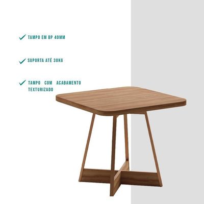 Mesa De Jantar Quadrada 90 Cm átria 1593 Carraro Nogal/rose