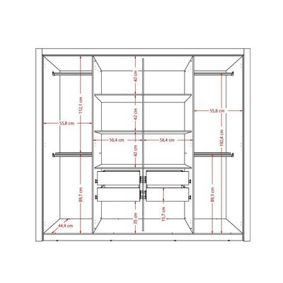 Guarda Roupa Casal 8 Portas 4 Gavetas Espelho Branco Carraro