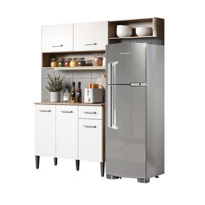 Armário Cozinha Compacta Arizona Tiny Carraro - Carvalho/branco Carvalho/branco