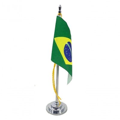 Mini Bandeira De Mesa Do Brasil 15 Cm Poliéster