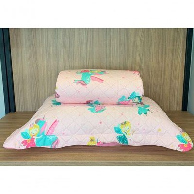 Kit Cobre Leito Infantil Com Porta Travesseiro Appel Unicórnio - Solteiro