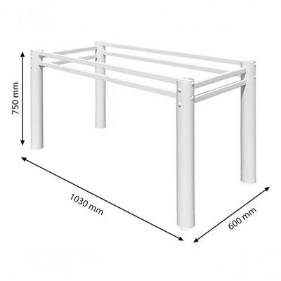 Base Retangular Para Mesa Jantar Branco1.20mt Ref. Cv01