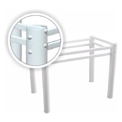 Base Retangular Para Mesa Jantar Branco1.20mt Ref. Cv01