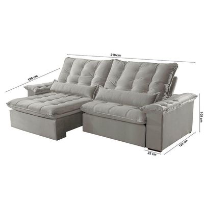 Sofá Victory Linho 02 Módulos De 80cm B25cm Meu Sofá Online A230 Linho Cinza