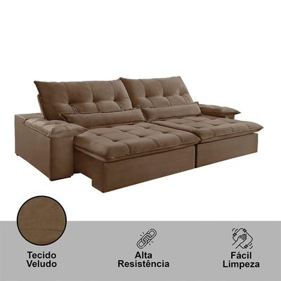 Sofá Nivus Veludo 02 Módulos De 120cm B25cm Meu Sofá Online B016 Veludo Marrom