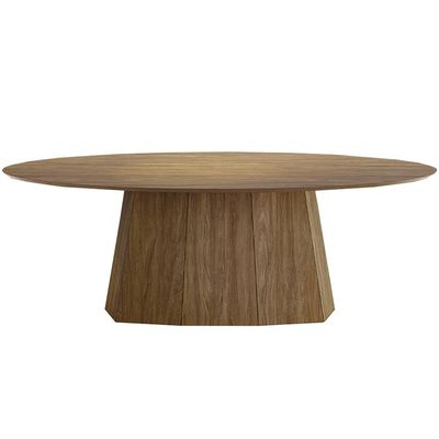 Mesa Sala de Jantar 8 Lugares 218cm Tampo com Oval Talocan Nogueira - Gran Belo