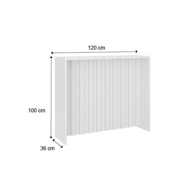 Balcão Ilha Ripado Milla Branco Mdf 120cm Carraro