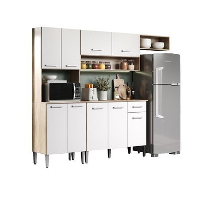 Armário Cozinha Compacta Arizona Carvalho/branco Carraro