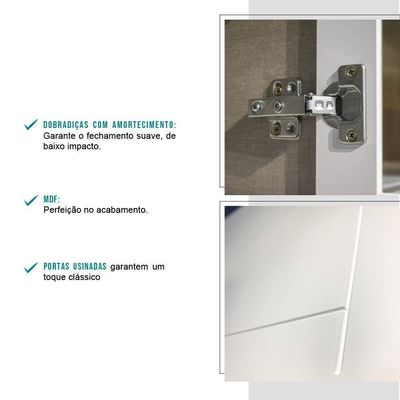 Armário Aéreo Milla 1 Porta Branco Tubo Ouro Velho Carraro