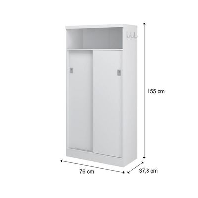 Armário Utilitário Banheiro 2 Portas Branco Carraro