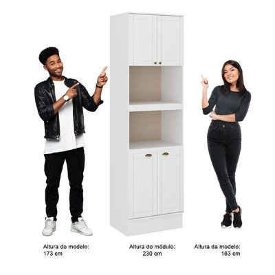 Torre Quente 2 Fornos Milla Branco Mdf 70cm Carraro